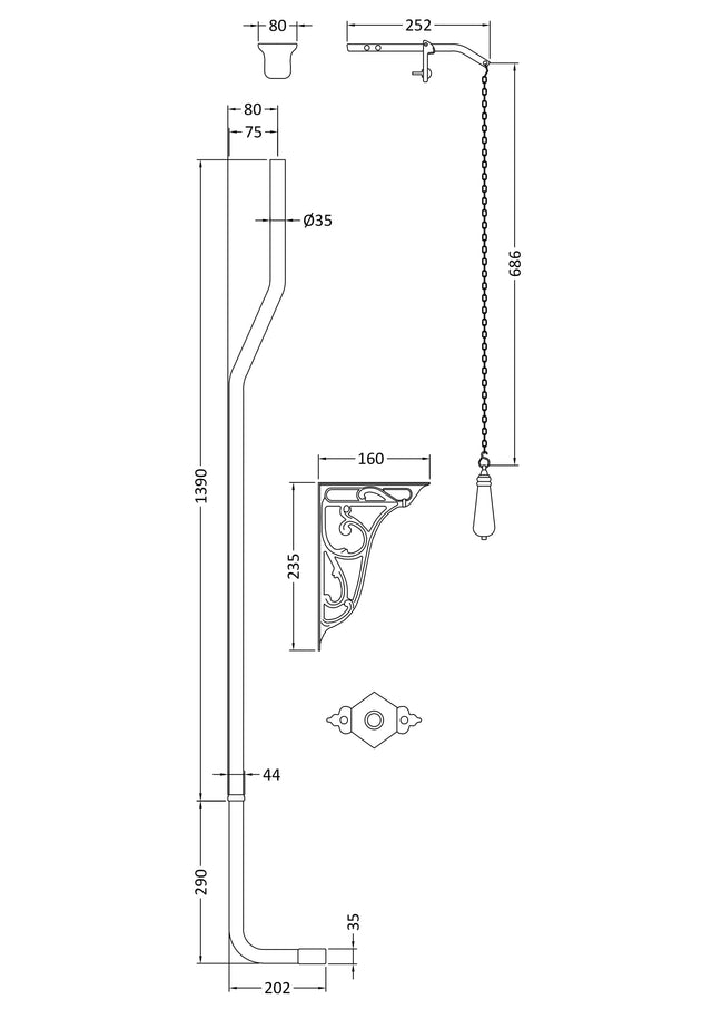 High Level Flush Pipe Pack