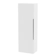 Hudson Reed Fluted 400mm 1 Door Satin White Wall Hung Tall Cabinet With Handles