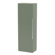 Hudson Reed Fluted 400mm 1 Door Satin Green Wall Hung Tall Cabinet With Handles