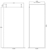 1000mm Wetroom Screen With Arms and Feet