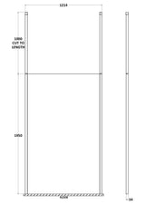 1200mm Wetroom Screen With Ceiling Post