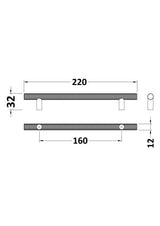 Knurled Bar Handle 160mm