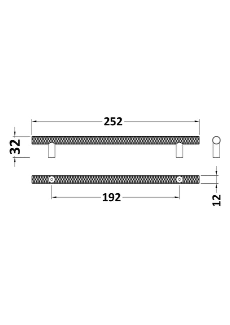 Knurled Bar Handle 192mm