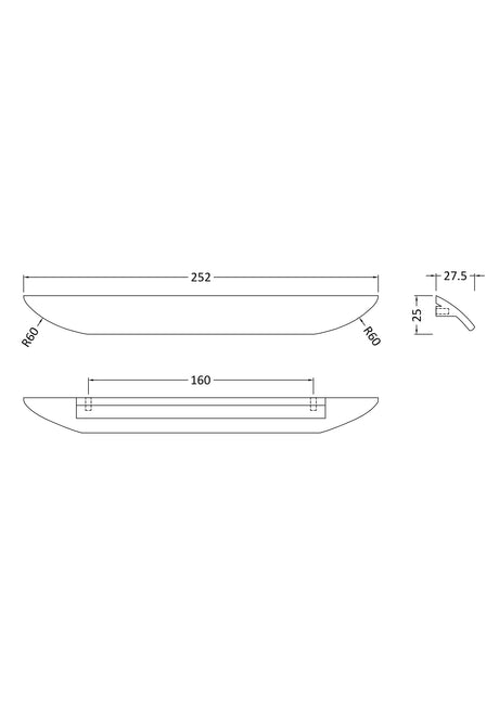 Handles Finger Pull Handle 160mm Centres