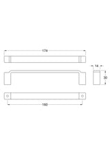Handles Art Deco Chrome Handle 160mm Centres