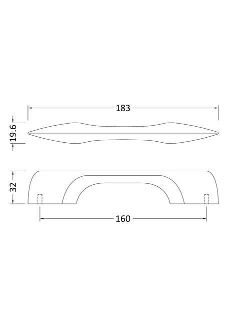 Handles D Shaped Handle 160mm Centres