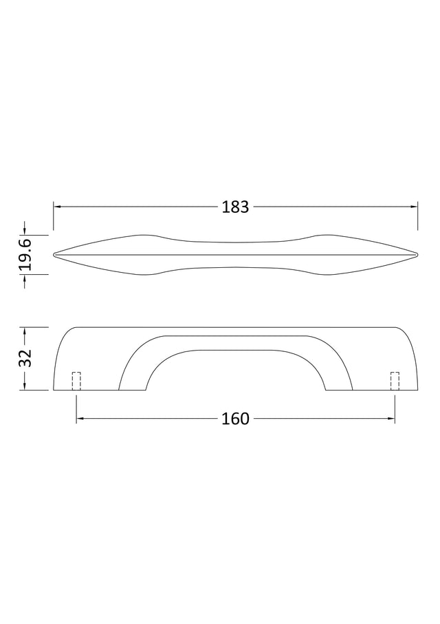 Handles D Shaped Handle 160mm Centres