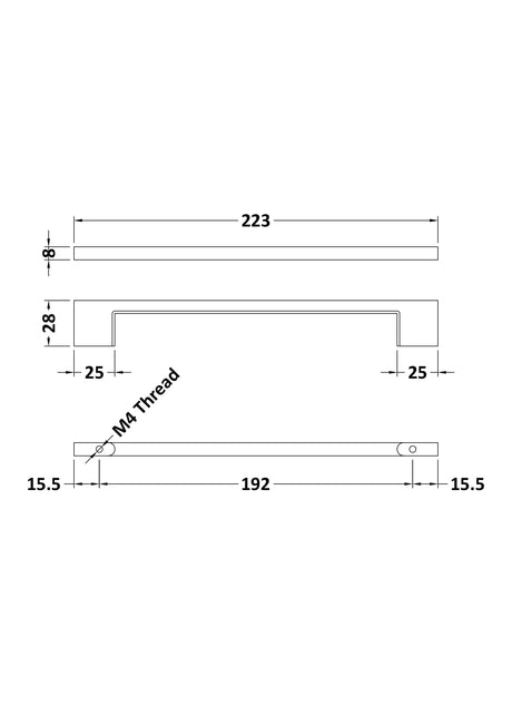 D Handle 192mm