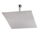 Hudson Reed Fixed Heads 400mm Square Chrome Ceiling Mounted Shower Head & Arm