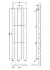 Single Panel Radiator With Mirror 1800 x 499mm