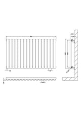 Horizontal Single Panel Radiator 600 x 992mm
