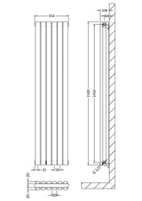 Double Panel Designer Radiator 1500 x 354mm