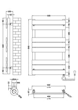 Electric Flat Panel Towel Rail 840x500