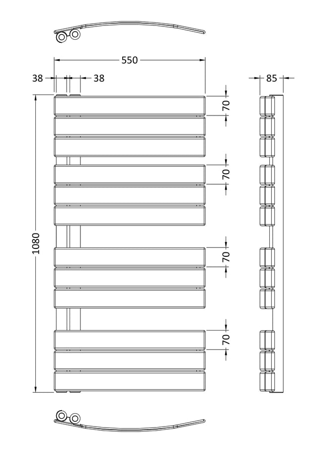 Heated Towel Rail 1080 x 550mm