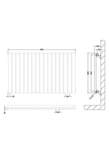 Horizontal Single Panel Radiator 600 x 992mm
