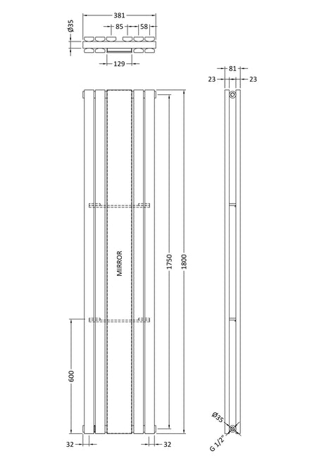 Double Panel Designer Radiator 1800 x 381mm