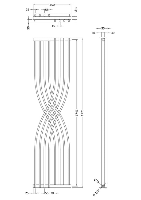 Xcite Designer Radiator 1775 x 450mm