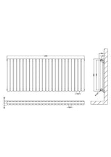 Horizontal Double Panel Radiator 600 x 1398mm