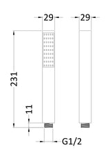 Shower Accessories Minimalist Handset Matt Black