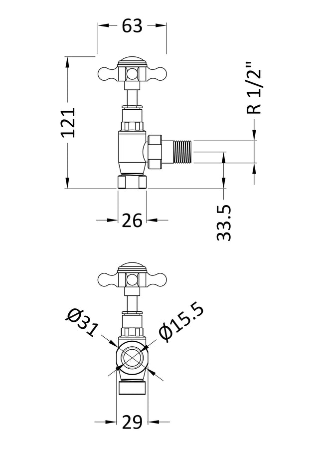 Angled Radiator Valve Pack (Pairs)