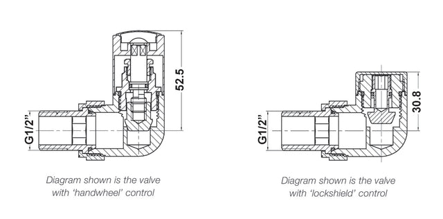 Corner Radiator Valve Pack (Pairs)