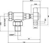 Crosshead Angled Radiator Valve Pack (Pairs)