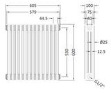 Triple Column Traditional Radiator 600 x 605mm