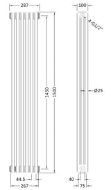 Triple Column Traditional Radiator 1500 x 287mm