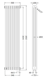 Triple Column Traditional Radiator 1500 x 368mm