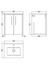 Hudson Reed Juno 500mm Autumn Oak Wall Hung 2-Door Vanity Unit & 1 Tap Hole Basin