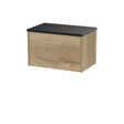 Hudson Reed Juno 600mm Autumn Oak Wall Hung Single Drawer Vanity Unit With Laminate Top