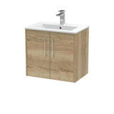 Hudson Reed Juno 600mm Wall Hung 2-Door Vanity Unit with 1 Tap Hole Basin