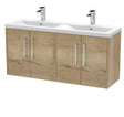 Hudson Reed Juno 1200mm Wall Hung 4-Door Vanity Unit with Double Basin
