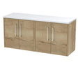 Hudson Reed Juno 1200mm Autumn Oak Wall Hung Vanity Unit With Laminate Worktop