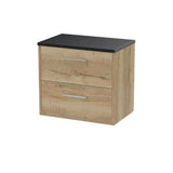 Hudson Reed Juno 600mm Autumn Oak Wall Hung 2-Drawer Vanity Unit With Laminate Top