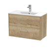 Hudson Reed Juno 800mm Autumn Oak Wall Hung 2-Drawer Vanity Unit with 1 Tap Hole Basin