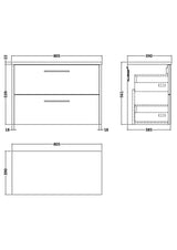 Hudson Reed Juno 800mm Autumn Oak Wall Hung 2-Drawer Vanity Unit With Laminate Worktop