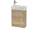 Hudson Reed Juno Compact 440mm Wall Hung Single Door Vanity Unit and Basin With Soft Close Door 1 Tap Hole Right Hand