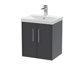 Hudson Reed Juno 500mm Wall Hung 2-Door Vanity Unit with 1 Tap Hole Basin