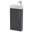 Juno Compact 440mm Floor Standing Single Door Unit and 1 Tap Hole Basin Left Hand