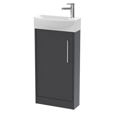Juno Compact 440mm Floor Standing Single Door Unit and 1 Tap Hole Basin Left Hand