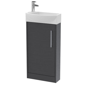 Hudson Reed Juno Compact 450mm Floor Standing Single Door Unit With Right Hand 1 Tap Hole Basin