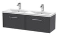 Hudson Reed Juno 1200mm Wall Hung 2-Drawer Vanity Unit with Double Basin