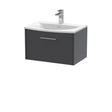 Hudson Reed Juno 600mm Graphite Grey Wall Hung Single Drawer Vanity Unit with Basin