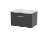 Hudson Reed Juno 600mm Graphite Grey Wall Hung Single Drawer Vanity Unit With Laminate Top
