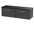 Hudson Reed Juno 1200mm Wall Hung 2-Drawer Vanity Unit With Laminate Worktop & Handles