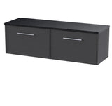 Hudson Reed Juno 1200mm Wall Hung 2-Drawer Vanity Unit With Laminate Worktop & Handles
