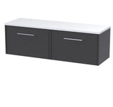 Hudson Reed Juno 1200mm Wall Hung 2-Drawer Vanity Unit With Laminate Worktop