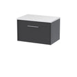 Hudson Reed Juno 600mm Wall Hung Single Drawer Vanity Unit With Laminate Top & Handle