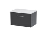 Hudson Reed Juno 600mm Wall Hung Single Drawer Vanity Unit With Laminate Top & Handle
